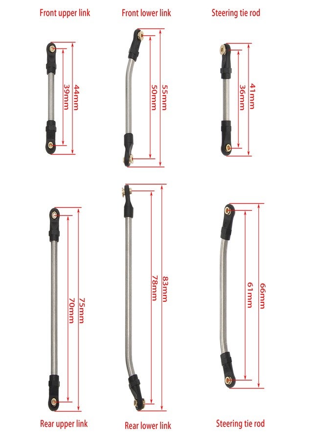MEUS Racing SCX24 Links High Clearance Chassis Links Steering Links Set 10pcs 155mm Wheelbase for SCX24 Gladiator AXI00005 1/24 RC Crawler Car - Image 2